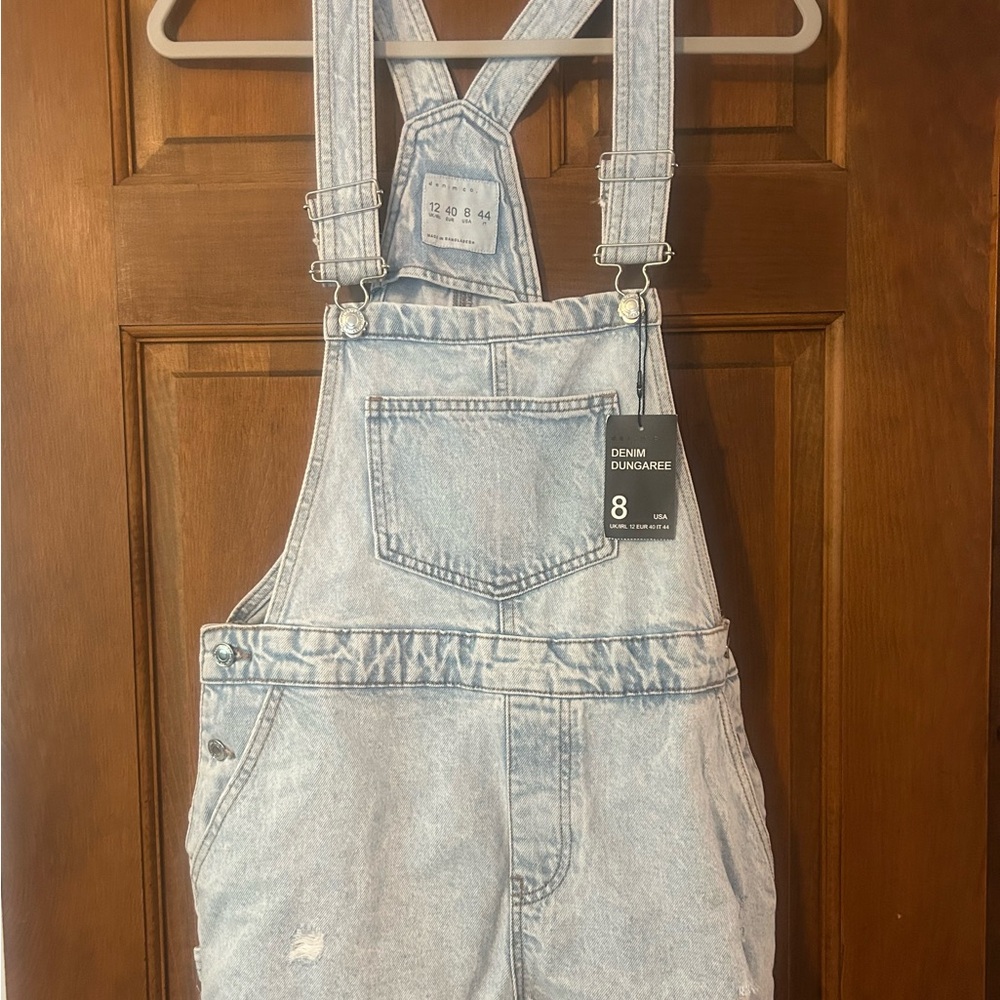 Light Wash Women's Denim Overalls - Size 8